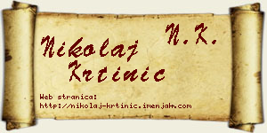 Nikolaj Krtinić vizit kartica